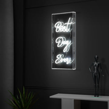 Best Day Ever Contemporary Glam Acrylic Box USB Operated LED Neon Light - JONATHAN Y